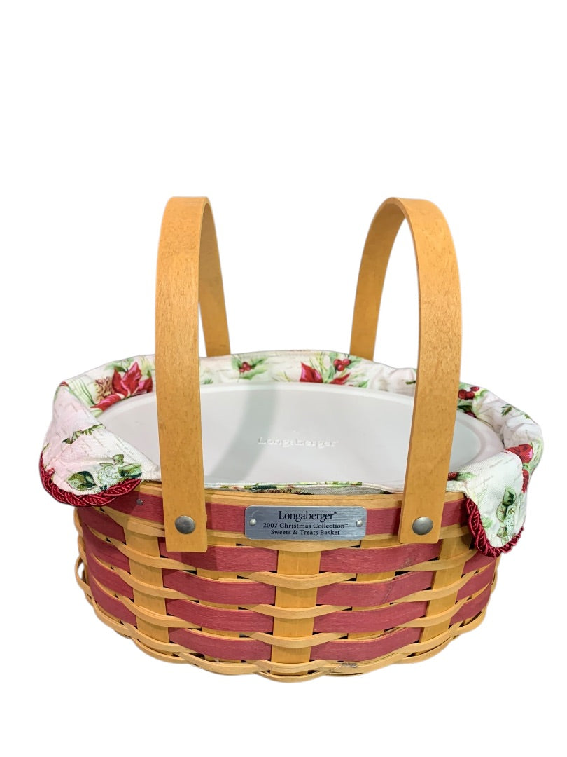 Longaberger 2007 Christmas Collection Sweets & Treats Basket and Liner
