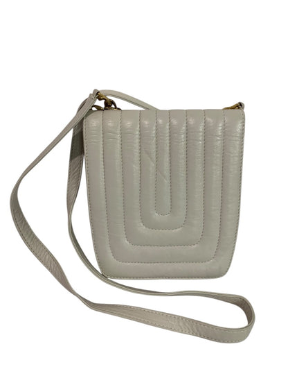 Lucien Piccard Ivory Soft Leather Crossbody Purse Bag 1980s Retro