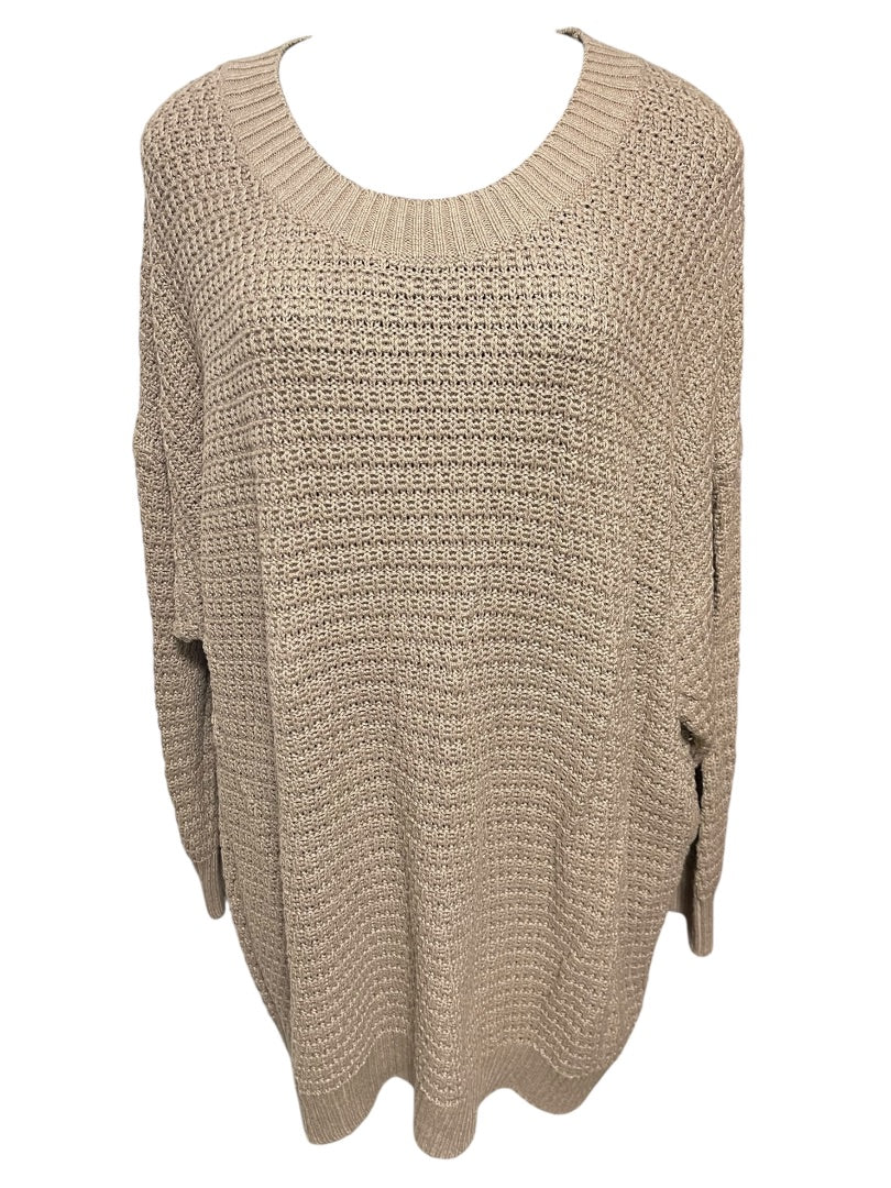 3X Old Navy Crew Neck Long Sleeve Womens Brown Sweater