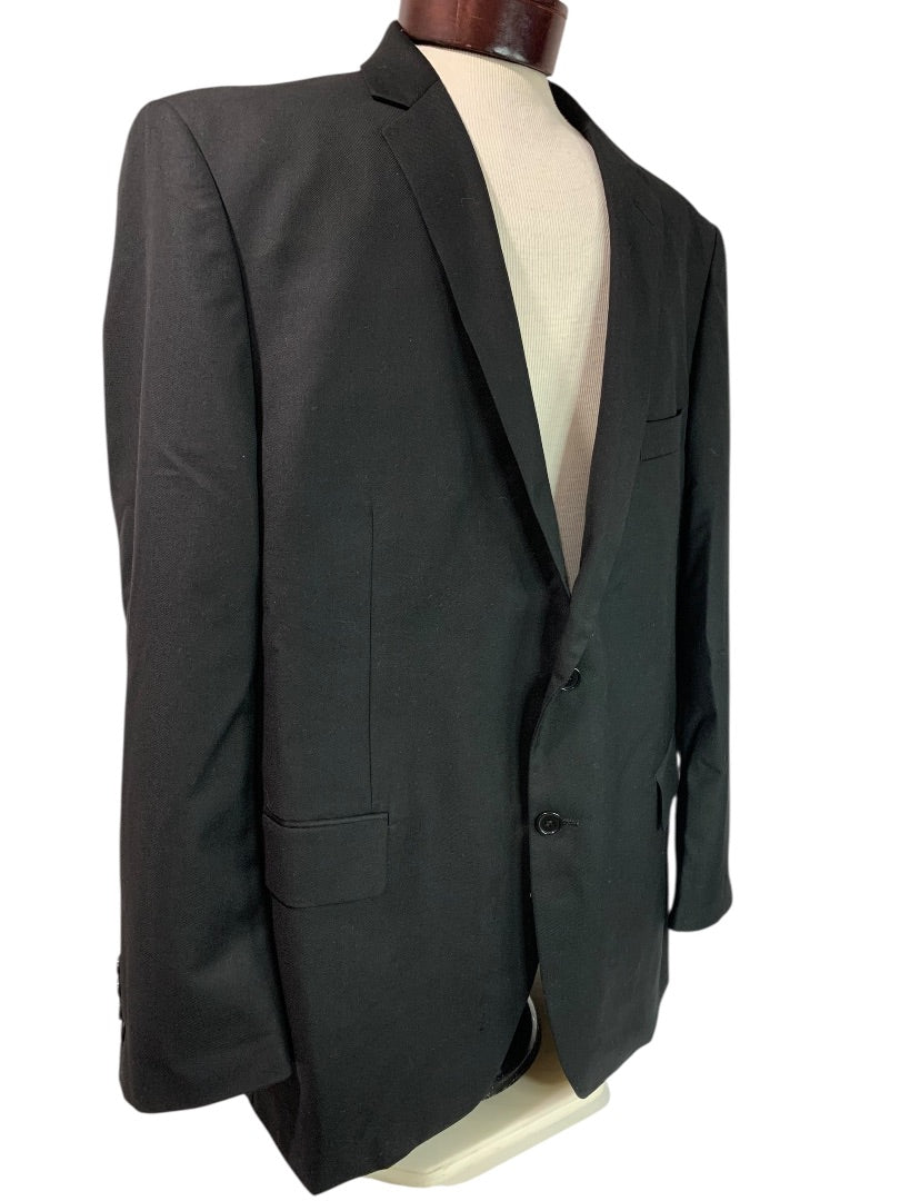 48R Lineage Mens Black Suit Coat Jacket Single Breasted