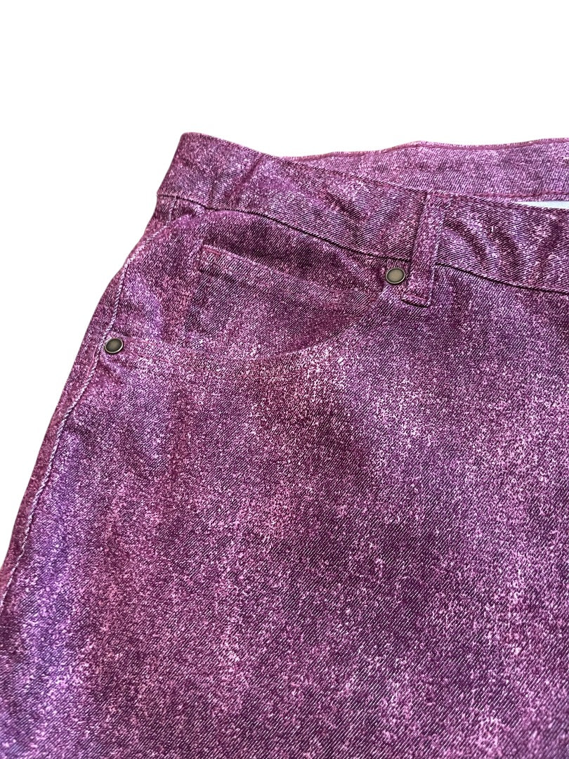 Size 30W Denim 24/7 Stretch Straight Leg Jeans Pockets Purple New