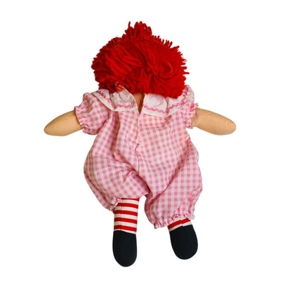 1996 Hasbro Raggedy Ann Rag Doll Pink Gingham Romper 12 Inch