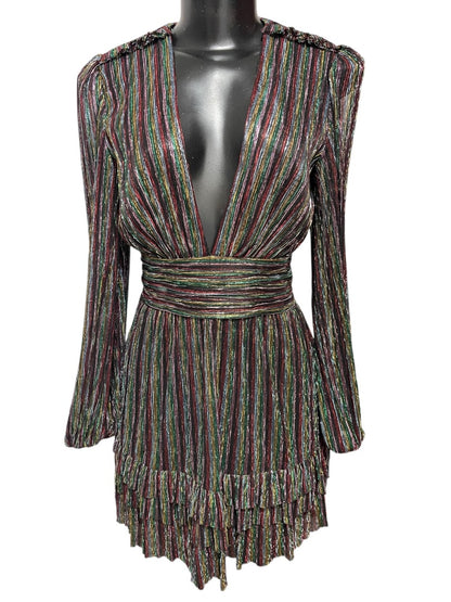 2 Rebecca Vallance Women's Black Metallic Ronnie Cutout Mini Dress