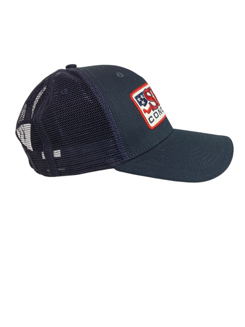 SRM Concrete Adjustable Snapback Mesh Cap Hat Navy Blue
