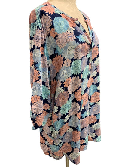 XL Josie Natori Pullover Womens Pullover Coverup Floral Sheer