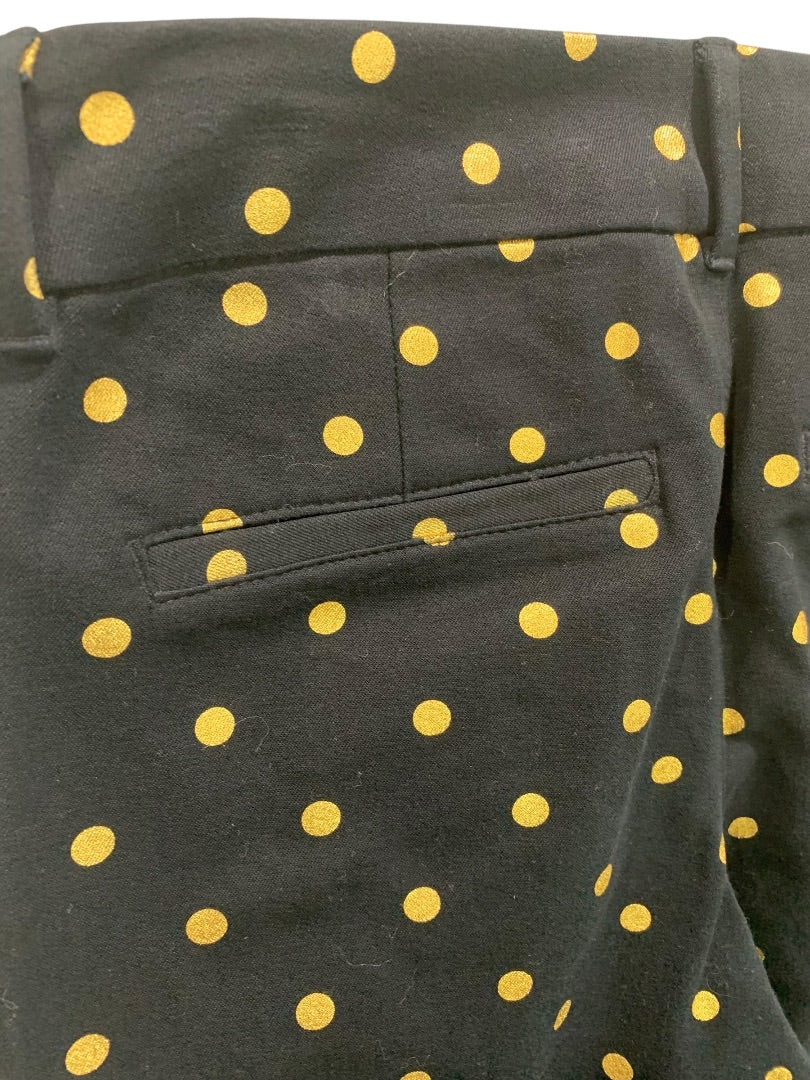 Size 0 Old Navy Pixie Pants Ankle Length Black Gold Polka Dots