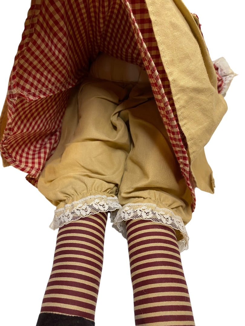 Vintage Raggedy Ann Rag Doll 21" Rustic Country Look Handmade
