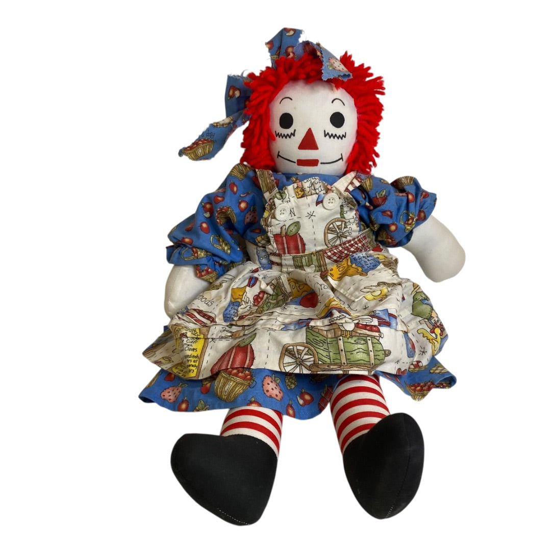 Vintage Raggedy Ann Rag Doll Handmade  19" Painted Face
