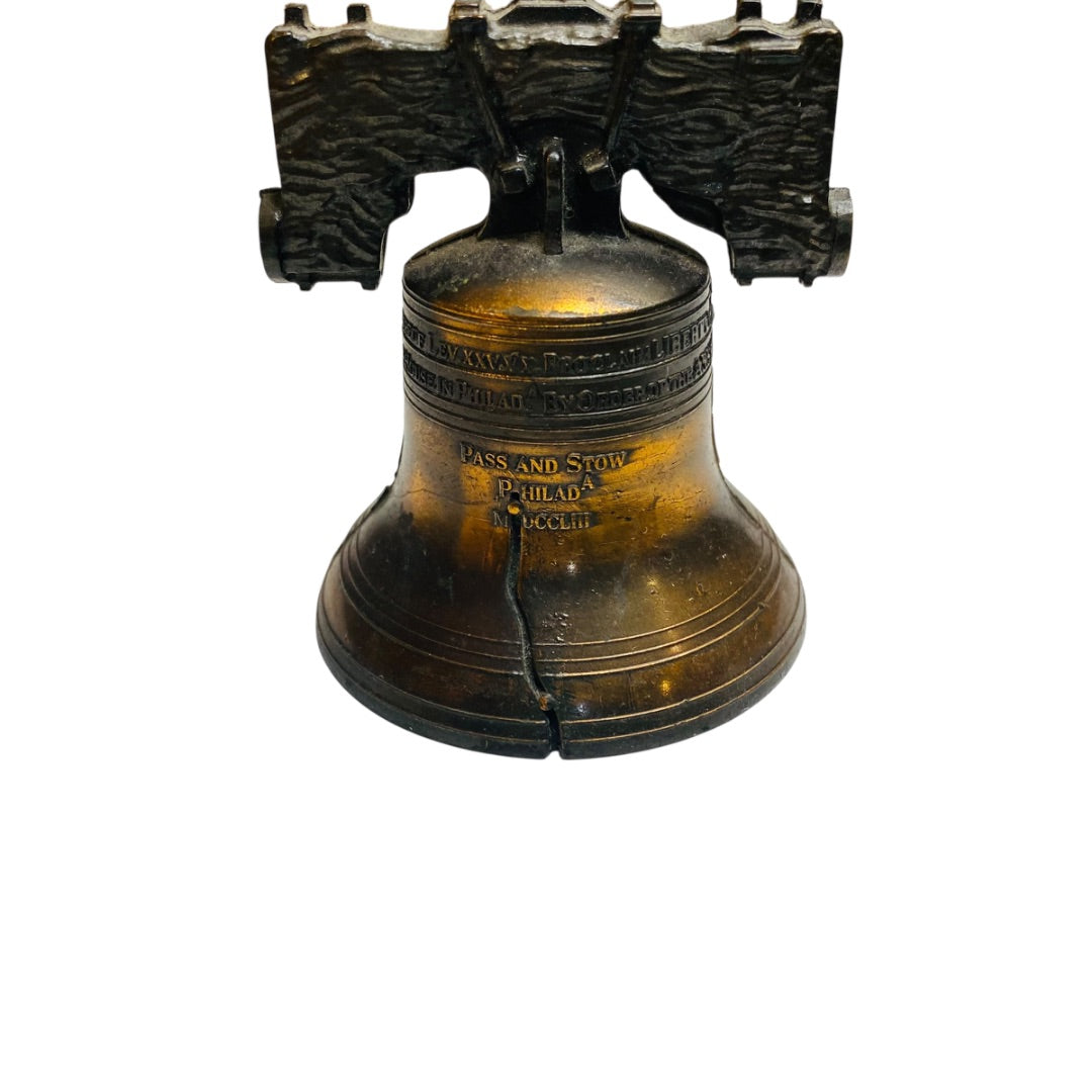 Bronze Metal Diecast Liberty Bell Souvenir Philadelphia PA 2.5"h