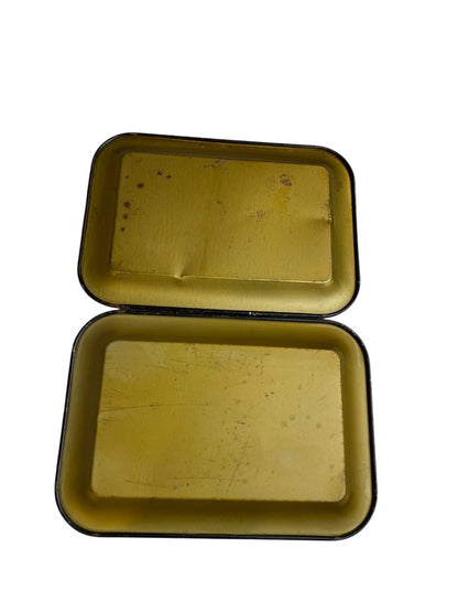 Set of 2 Vintage Toleware Small Metal Bar Trays 6.75" x 4.75" Floral Black