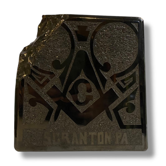 Vintage Scranton PA Masonic Tabletop Anthracite Coal Shelf Sitter 6.5"d x 6.25" Award