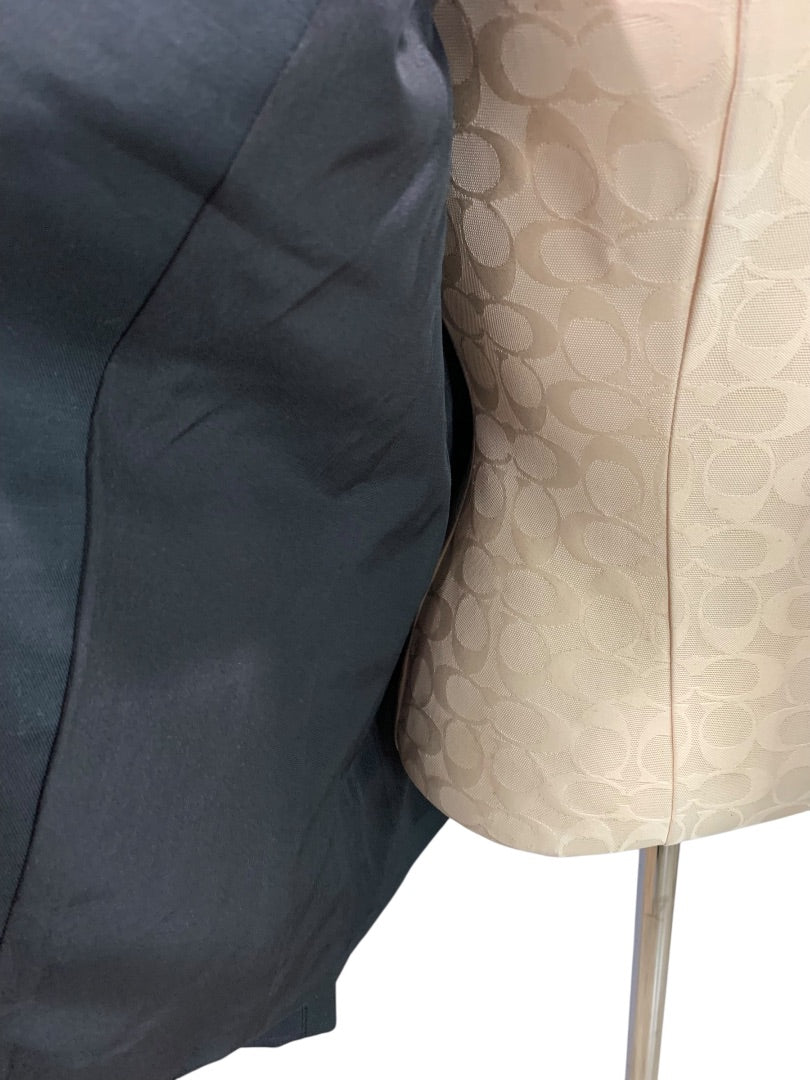 Size 2P Loft Petites Womens Black Blazer Suit  Jacket Linen Blend