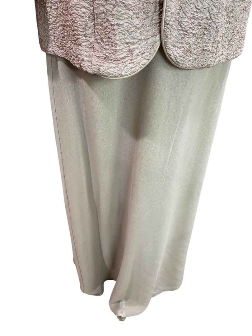 Size 8 Alex Evenings Taupe Sleeveless Dress with Jacket Full Length