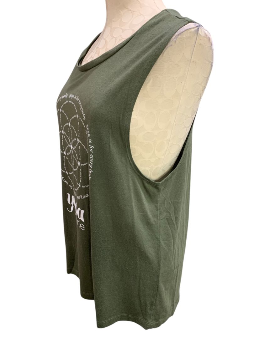 2XL Yoga Home Green Womens Olive Green Tank Top Lightweight