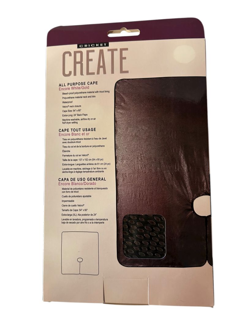 Cricket Create Hair Salon All Purpose Cape Styling Bleachproof New