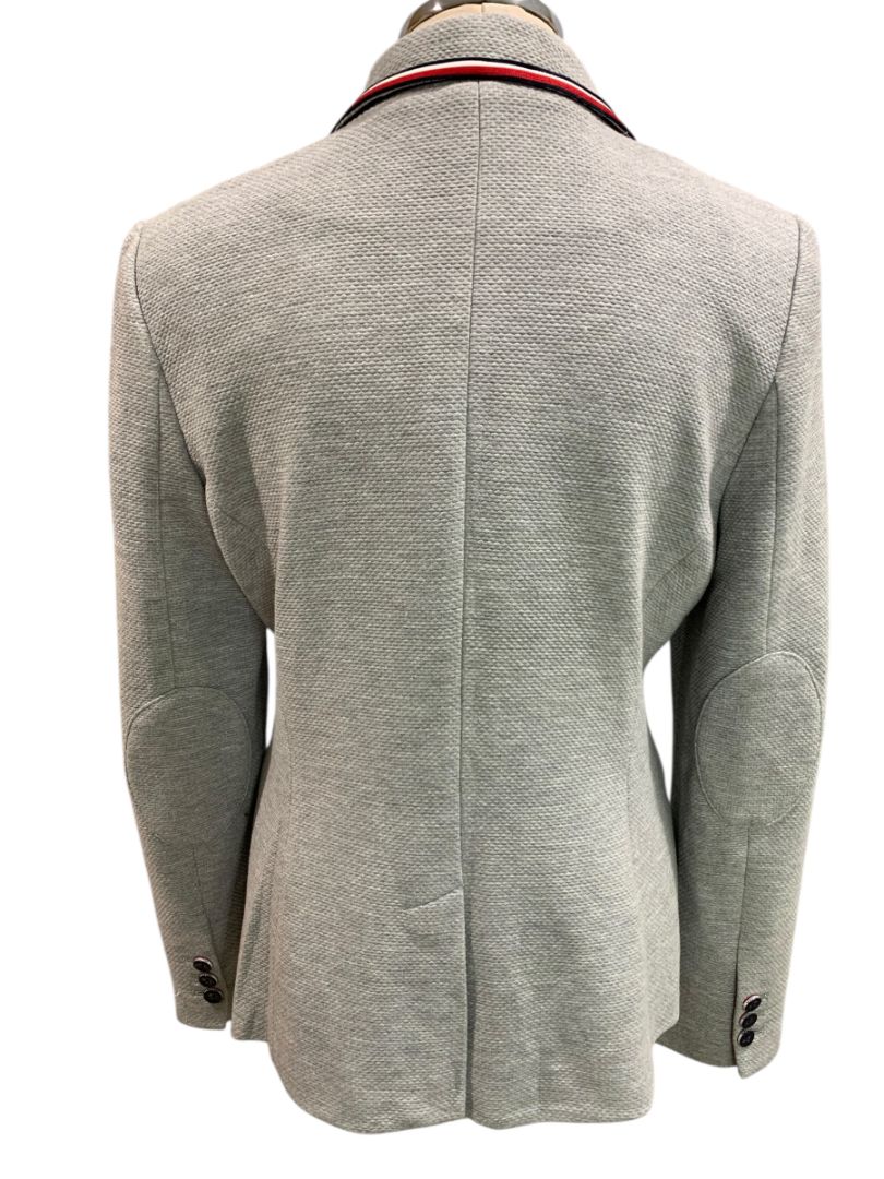 Size 10 Tommy Hilfiger Womens Gray Knit Blazer Elbow Patches