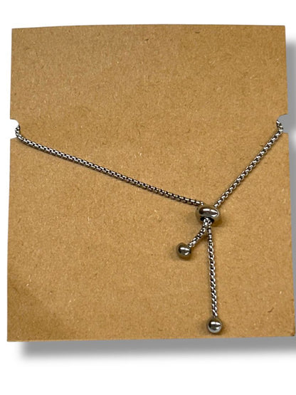 New Guardian Angel Silvertone Adjustable Slide Pull Bracelet on Card
