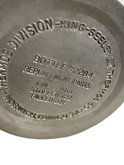 Vintage Thermos King Seeley #2284 Aluminum Ribbed Insulated Red Cap