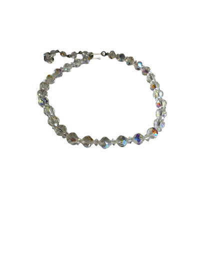 Vintage Signed Laguna Aurora Borealis Beaded Necklace Hook Closure 15"