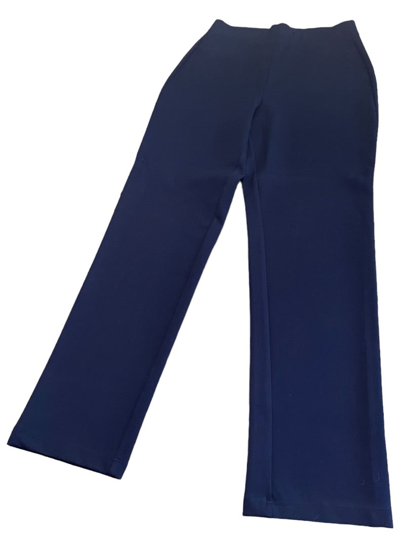 XS Susan Graver Womens Stretch Pants Pull On Navy Blue Ponte Knit