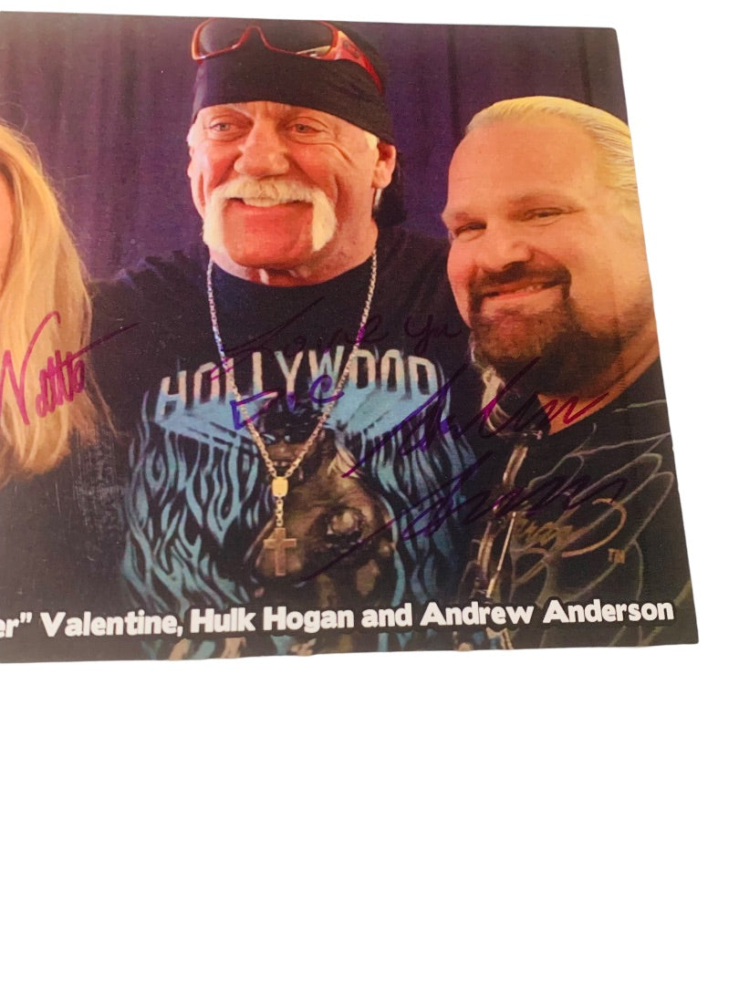 Signed 8 x 10 Cardstock Promo Wrestling Greg "The Hammer" Valentine Andrew Anderson Personalized Autograph