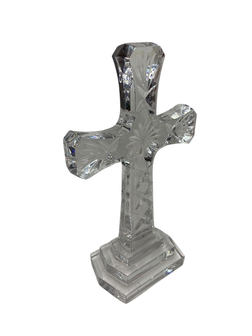 Marquis by Waterford 8" Standing Crystal Cross Clear Glass Chip