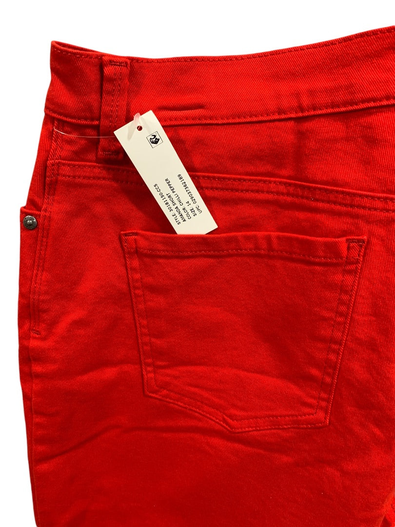 14 Average Gloria Vanderbilt Womens New Amanda Short Red Denim Jean