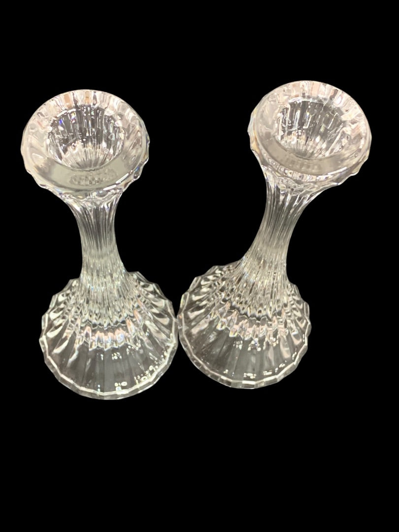 Vintage Mikasa Park Lane 8 Inch Candlesticks Pair Set of 2 Glass