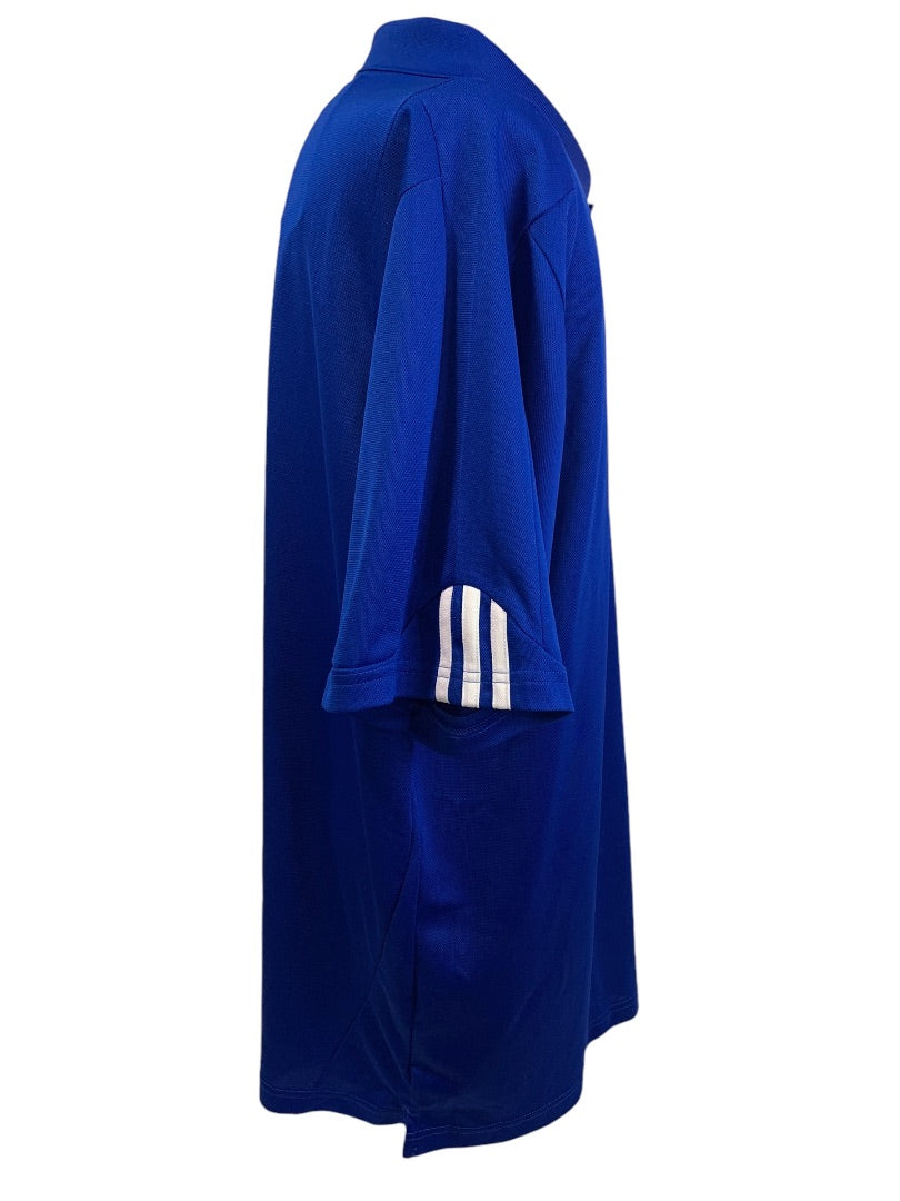 XL Adidas Golf Mens New Royal Blue Polo Shirt ClimaLite Striped Cuff P77778