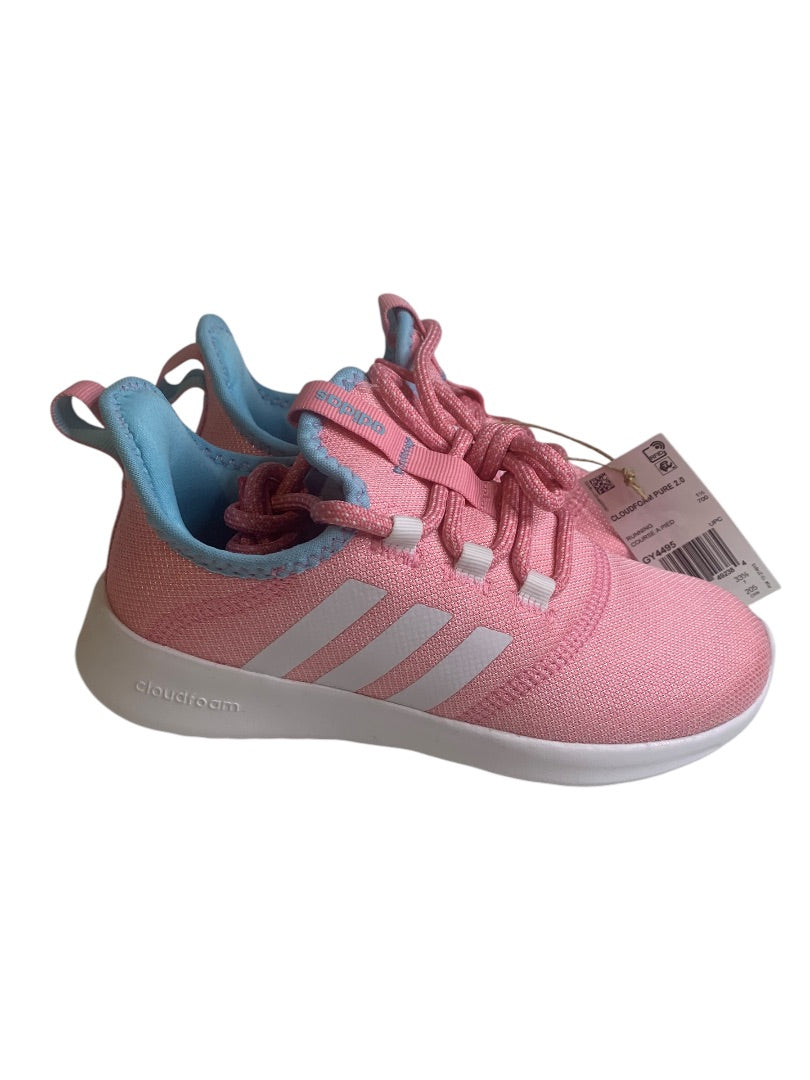 Size 2 Adidas Big Kids Girls Cloudfoam Pure 2.0 Pink Sneakers GY4495