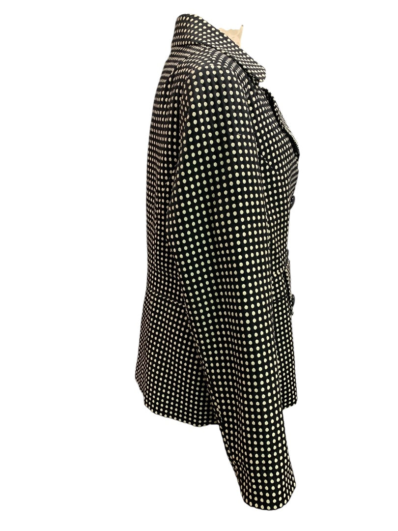 XL Susan Bristol Black Polka Dot Jacket Blazer Lapels