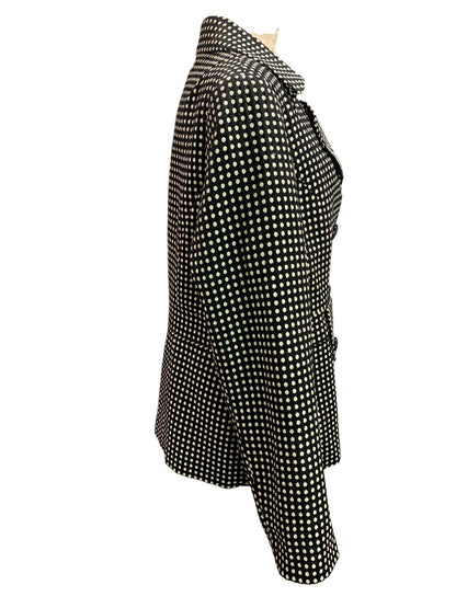 XL Susan Bristol Black Polka Dot Jacket Blazer Lapels