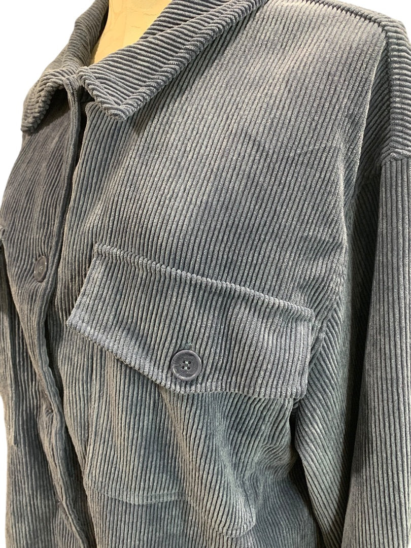 XL Ashley Womens Corduroy Button Up Shirt Shacket