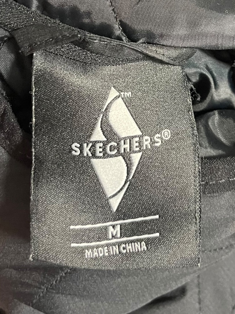 Medium Skechers Light Quilted Womens Hooded Zip Jacket Black