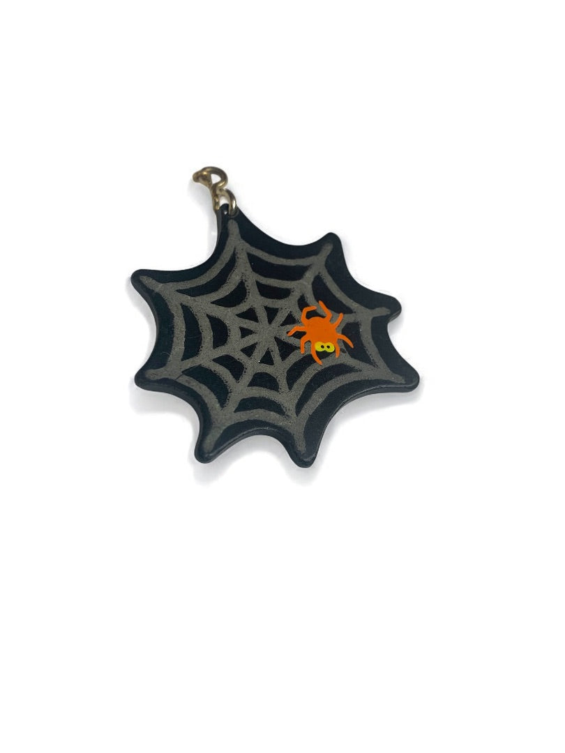 Vintage Halloween 1987 Hallmark Cards Plastic Spider Web Pendant Charm 2 Inch