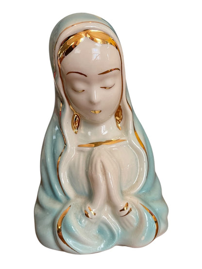 Vintage Midcentury Virgin Mary Praying Blessed Mother Planter 7 Inch
