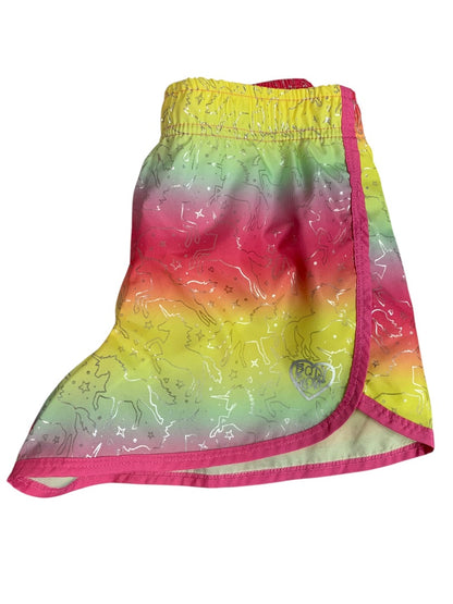 Size 12 Body Glove Girls Youth Unicorn Rainbow Running Shorts Lined