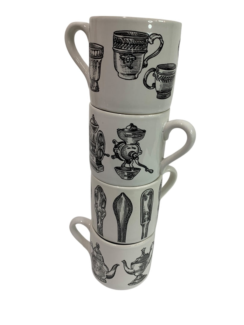 Cooks Club 4 Piece Demitasse Set In Box Kitchen Theme