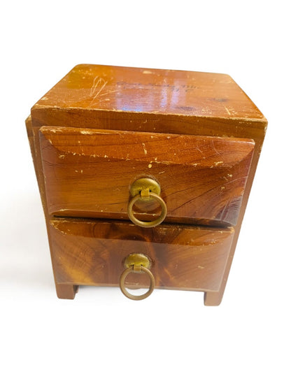 Small Trinket Jewelry Box Great Smoky Mts 2 Drawer 3.75 Inches High