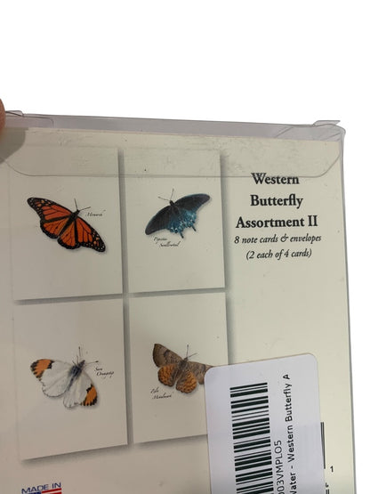 Set of 8 Notecards and Envelopes Western Butterfly Assortment II New