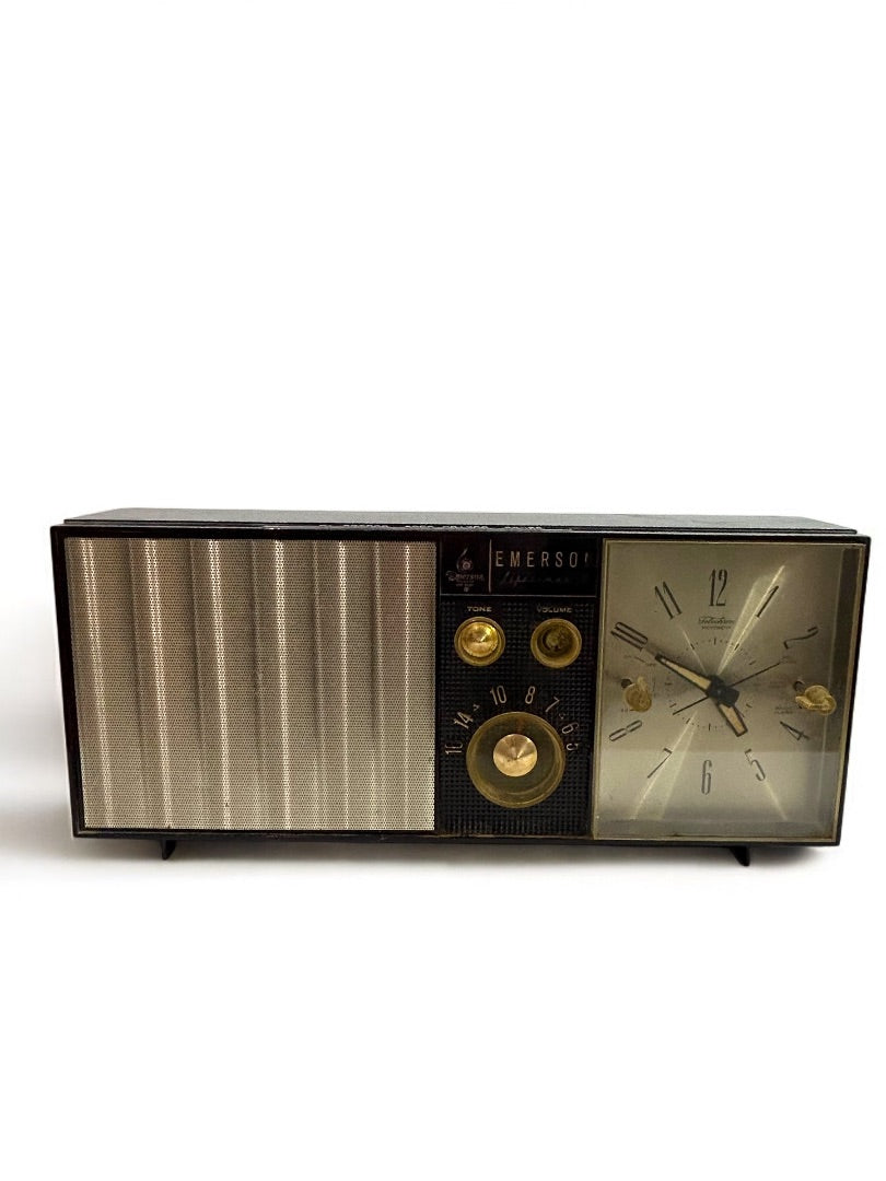 1962 Emerson Lifetimer II Model 31L04 Tube AM Clock Radio Not Tested