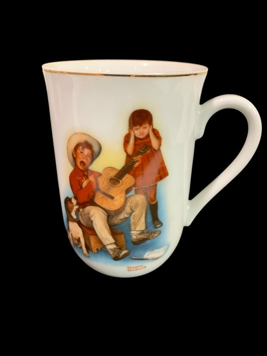 1981 Norman Rockwell HMI Mug Gold Trim "Sour Note"