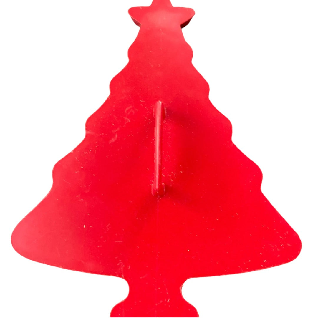 Tupperware 1970s Red Plastic Cookie Cutter USA Christmas Tree Holiday