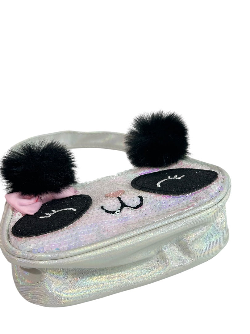 Claires New Panda Girls Handbag Sequin Shiny White