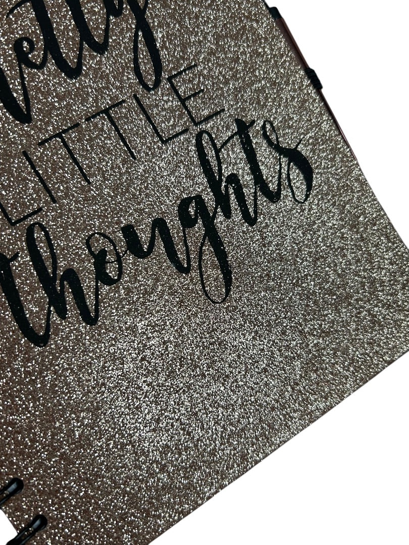 Claires New Gold Glitter Lined Journal Spiral Bound 8 x 6 Inch