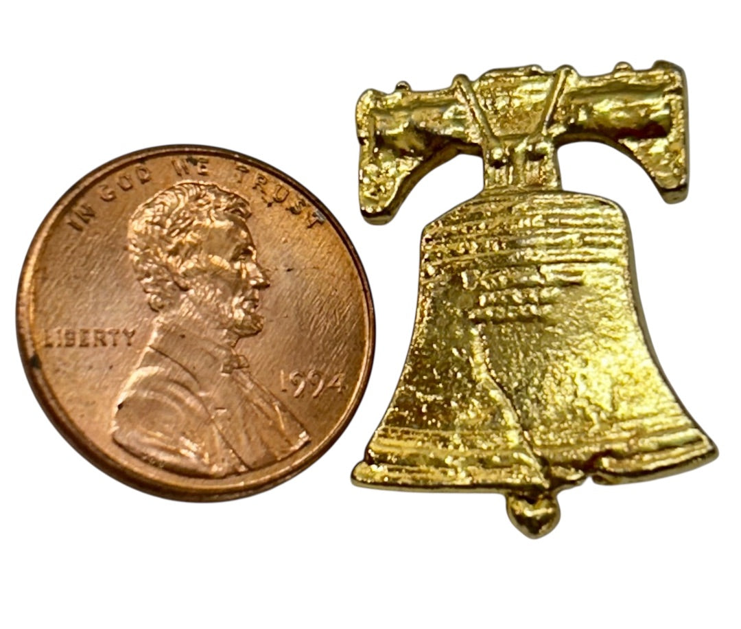 Goldtone Liberty Bell Souvenir Pin Small 1" Brooch Philadelphia