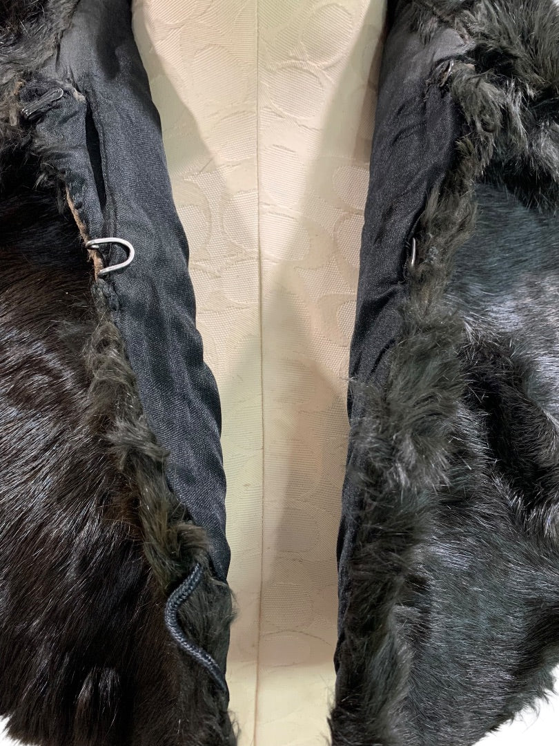 1950s Beaver Fur Stole Hook and Eye Closure Satin Lined