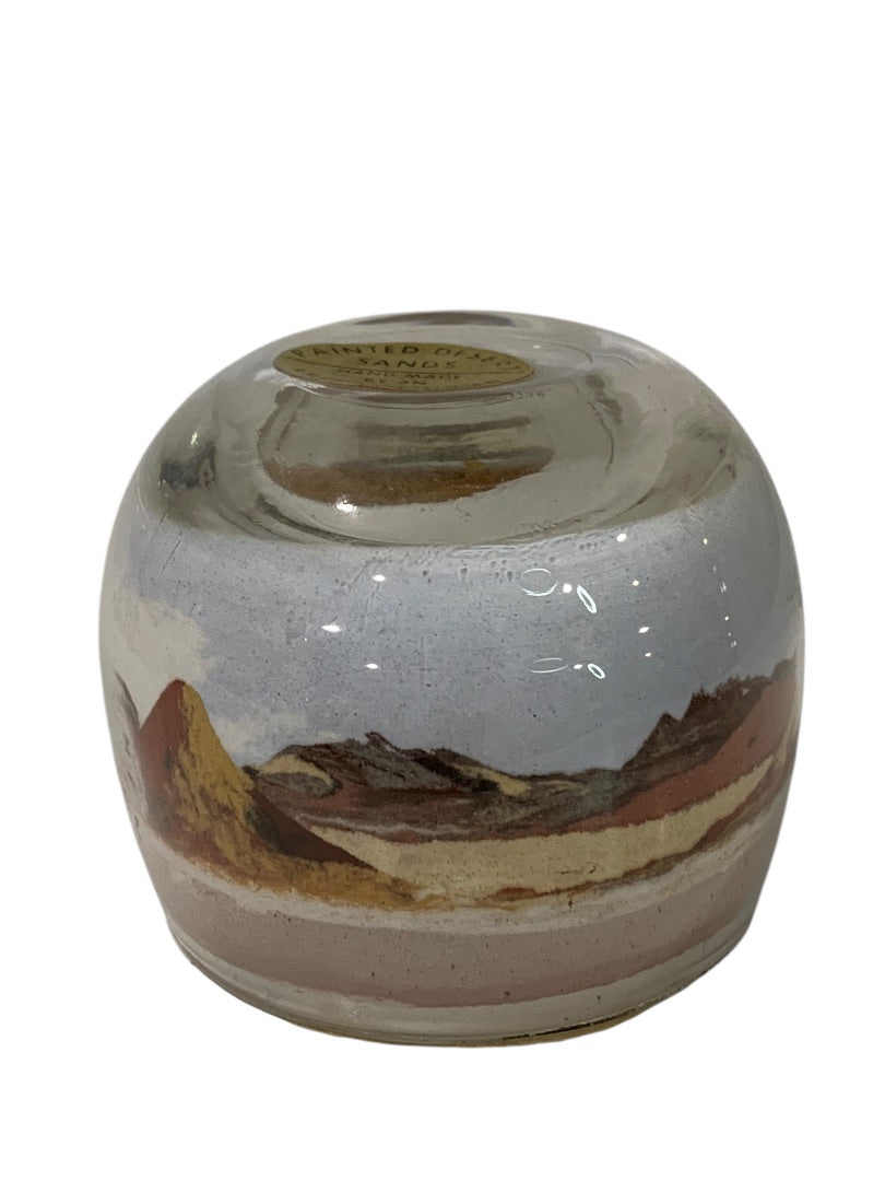 Vintage Painted Desert Sands Paperweight Hand Made Native American