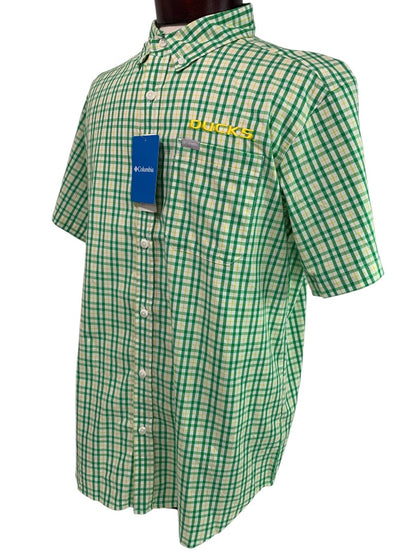 Medium Columbia Mens New Oregon Ducks Button Down Shirt Short Sleeve