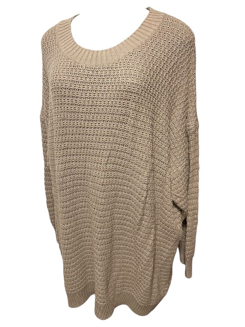 3X Old Navy Crew Neck Long Sleeve Womens Brown Sweater